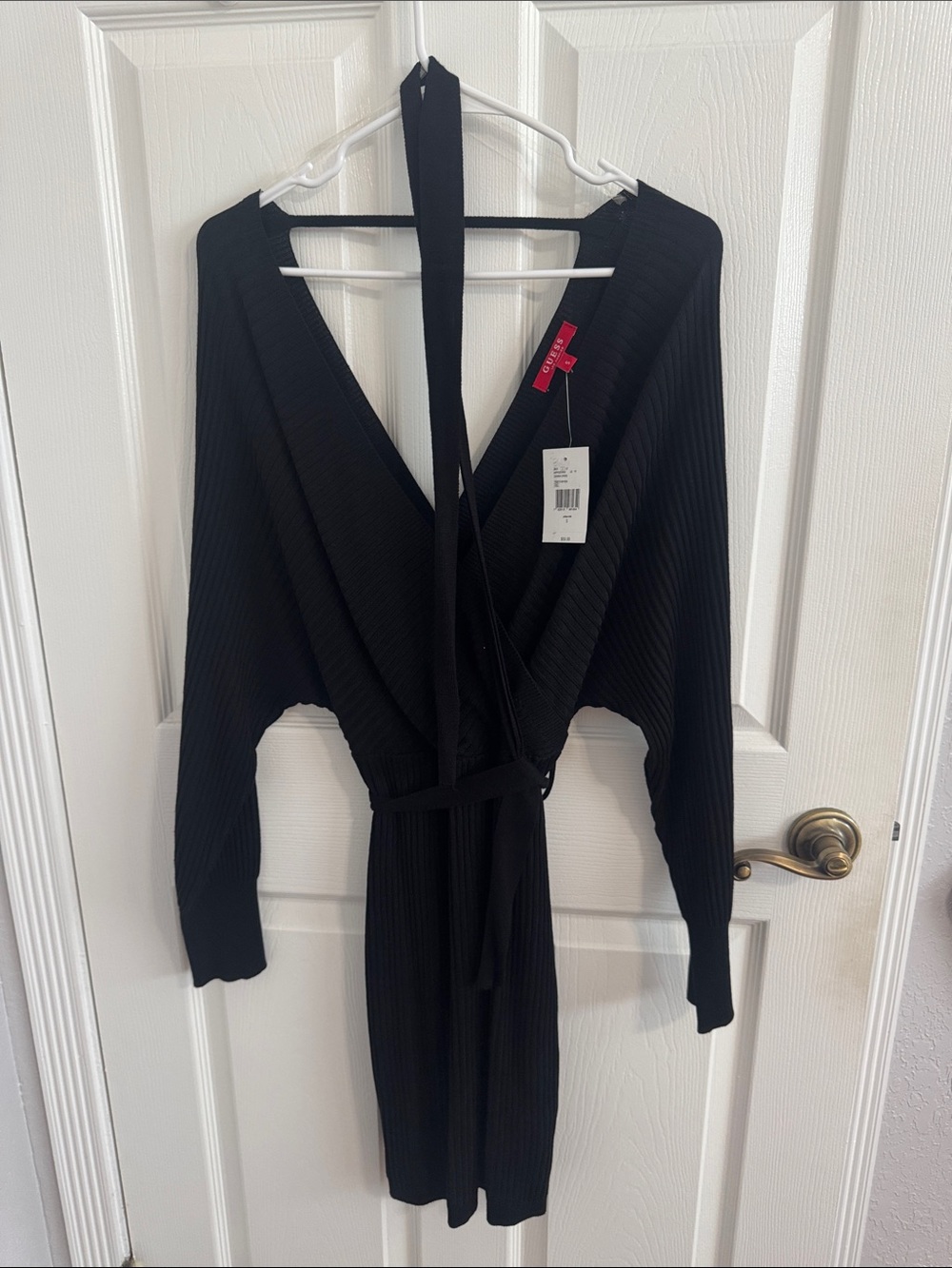 GUESS Black Ribbed Dress - S